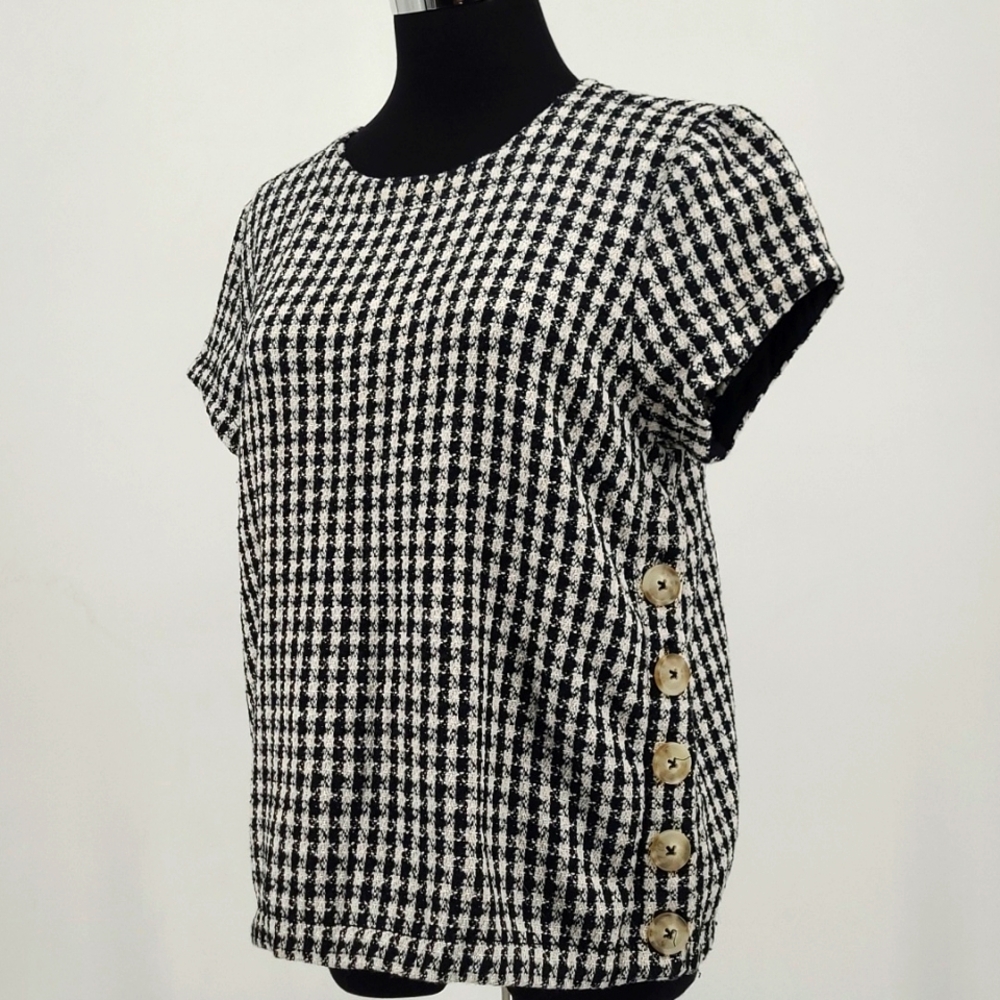 Maeve by Anthropologie Houndstooth Top Women's Size 2